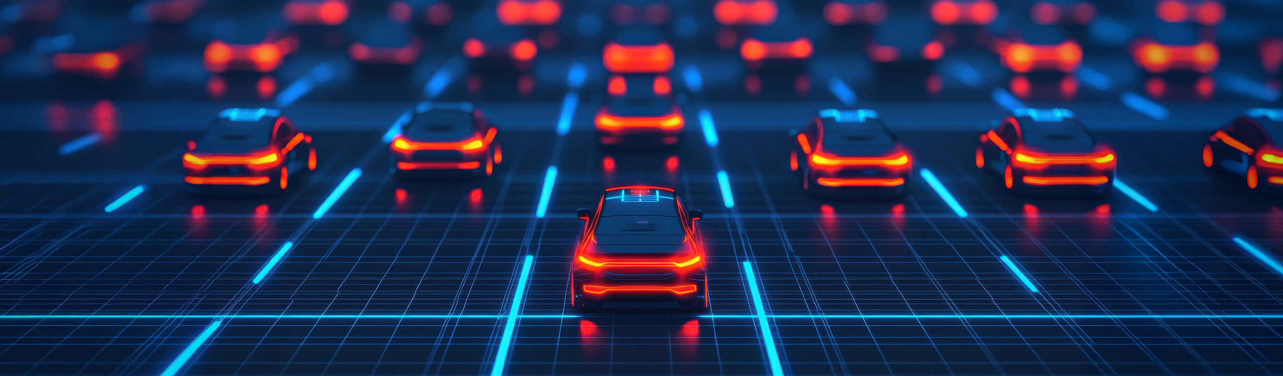 Futuristisch stilisierter digitaler Fuhrpark