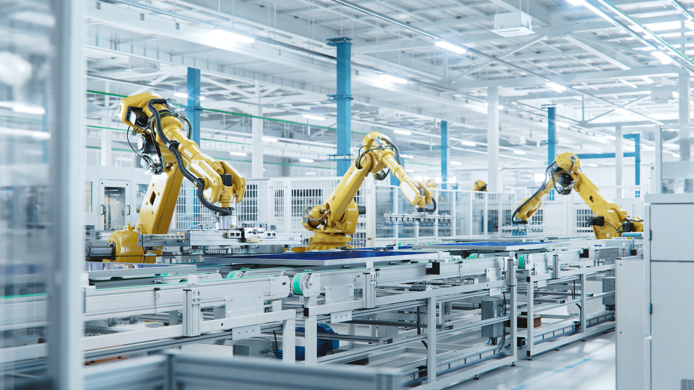 Industrial robotic systems in a modern production facility